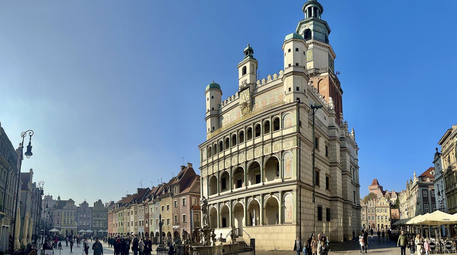Old Town square with the town hall in Poznań